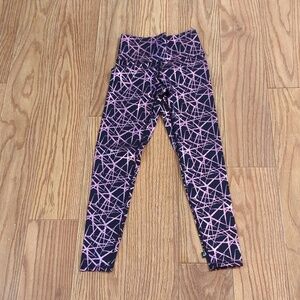 Foil print navy rose gold leggings size XS high waist padded Terez new with tags